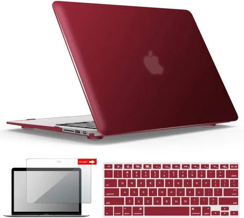 Miniatura 20 de iBenzer Carcasa rígida de plástico con superficie suave 3 en 1 y cubierta para teclado y protector de visualización para MacBook Air, Negro