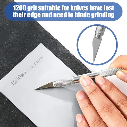 Miniatura 6 de Afilador de cuchillos de diamante de 3 piezas de piedra de afilar de diamante para afilar la cocina con bordes opacos, romos o cansados