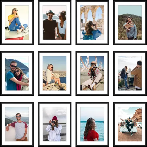 Miniatura 16 de Frametory, Portarretratos de aluminio negro de 5 x 7 pulgadas, juego de 2, ideal para mostrar fotos de 4 x 6 con paspartú o de 5 x 7 pulgadas sin