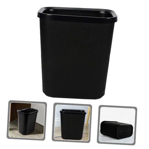 Miniatura 4 de BESTOYARD Cubo de basura abierto, contenedor de flores, cubo de basura negro, cubo de basura para baño, papelera para el hogar, cubo de basura