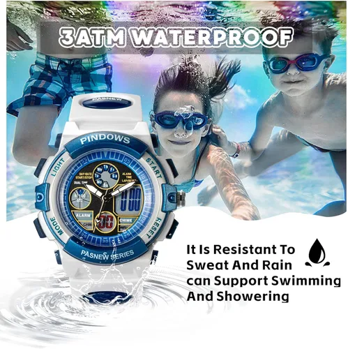 Miniatura 5 de PINDOWS Reloj para niños, reloj deportivo digital multifuncional para niños y niñas de 5 a 15 años, resistente al agua, deportes al aire libre