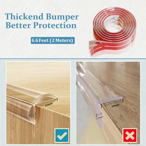 Miniatura 3 de Protector de bordes a prueba de bebés, protectores de esquina de silicona para escritorio, fundas de borde de seguridad para niños, parachoques