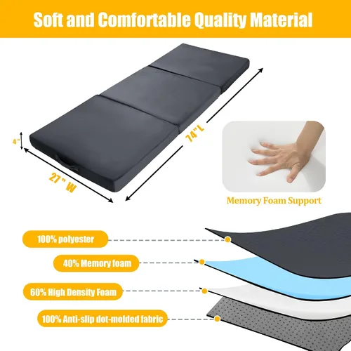 Miniatura 2 de BALAPET Almohada plegable de espuma viscoelástica suave para el suelo, almohada plegable de 3 piezas con asa, ideal para meditación, jugar, yoga