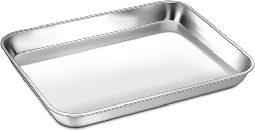 Miniatura 18 de P&P CHEF Bandeja para hornear galletas de 9 pulgadas, bandeja de acero inoxidable para cocina, utensilios para horno para múltiples usos, aspecto