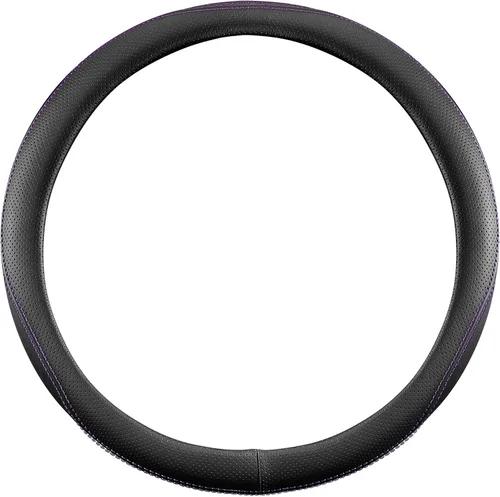 Miniatura 9 de Funda universal para volante, de 15 pulgadas, protector de volante de piel sintética antideslizante, transpirable y compatible con calefacción