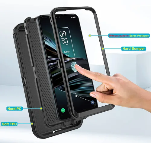 Miniatura 4 de Asuwish Funda de teléfono para Samsung Galaxy A23 5G con protector de pantalla de vidrio templado y cubierta para celda, híbrida, resistente, a Negro