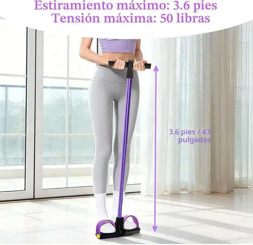 Miniatura 7 de Pedal Resistance Bands with Handles, Upgrade 6-Tubes Elastic Bands for Exercise, Natural Rubber Foot Pedal Resistance Bands, Multifunction Fitness