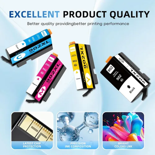 Miniatura 6 de 902XL Cartucho de tinta de alto rendimiento de repuesto para HP902XL HP902 902 XL Paquete combinado compatible con HP OfficeJet Pro 6960 6962 6968