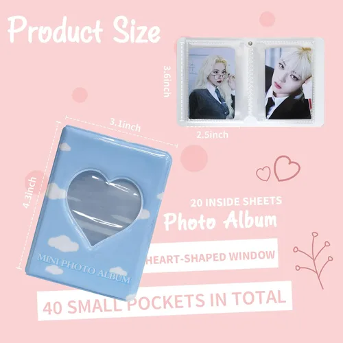Miniatura 3 de Mini álbum de fotos de 3 pulgadas para cámara Fujifilm Instax, carpeta de tarjetas fotográficas Kpop, libro con soporte para tarjetas de visita, 40