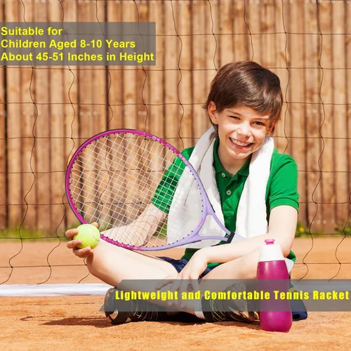 Miniatura 6 de bo'weiqi Raqueta de tenis para niños de 17"-25" para edades de 2-12 años, raqueta de tenis juvenil ligera para niñas y niños, deportes al aire Rosa