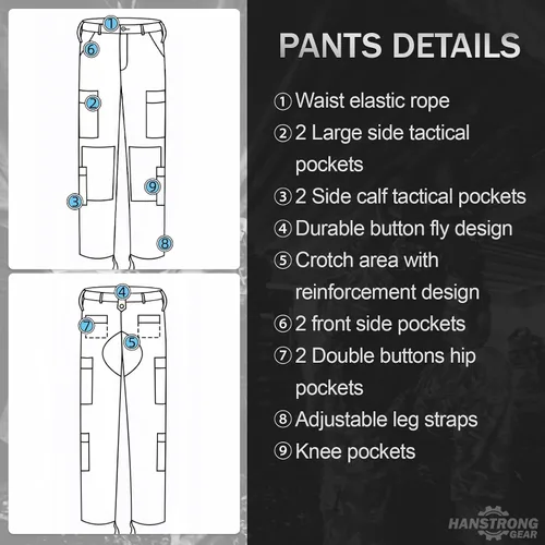 Miniatura 7 de Militar táctico para hombre caza combate BDU uniforme traje camisa y pantalones con cinturón MC