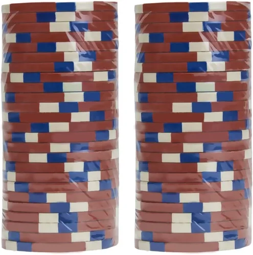 Miniatura 2 de Claysmith Gaming Paquete de 50 fichas de póquer Monaco Club, compuesto de arcilla pesada de 0.48 oz Rojo ($5 Red)