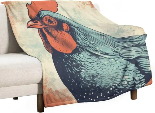 Miniatura 12 de Manta de franela de forro polar con dije de país, gallo, de 60 x 80 pulgadas, para sofá, cama, oficina, regalo para San Valentín, madre, padre