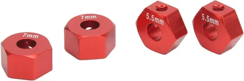 Miniatura 7 de Cubo de rueda RC, 4 piezas de aleación de aluminio RC hexagonal, cubo de neumático de vehículo RC, juego de accesorios para 1/10 Slash 4x4 rustler