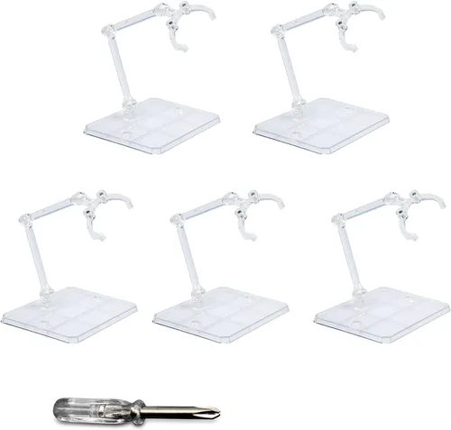 POMER Soporte para figura de acción, 5 piezas de montaje transparente para figura de acción, soporte de soporte para modelo de base, compatible con
