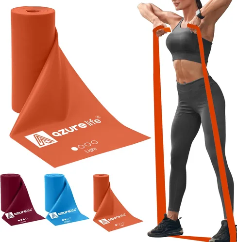 Miniatura 12 de A AZURELIFE Professional Individual Exercise Resistance Bands, Single 5, 6,7 Ft or 8 Yards Elastic Bands, Non-Latex Stretch Bands for PT, Yoga