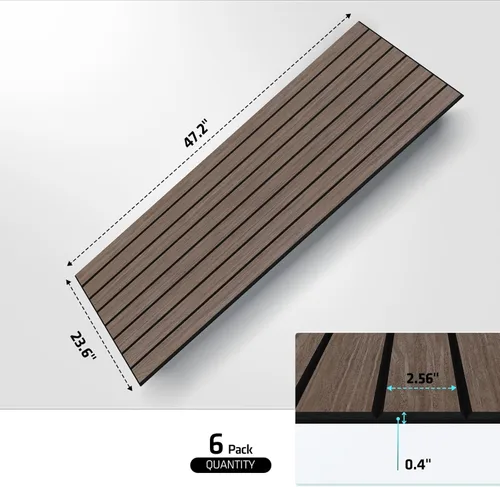 Miniatura 2 de UMIACOUSTICS 6 Piezas 47.2 x 23.6 Pulgadas Panel Acústico, Panel Decorativo de Pared Absorbente de Sonido para Oficina, Cine en Casa, Estudio, Nogal