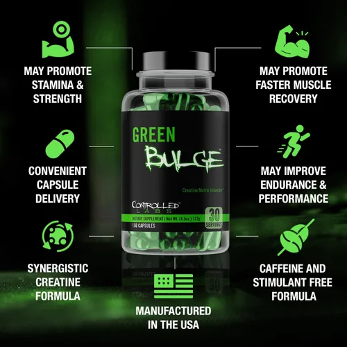 Miniatura 3 de Controlled Labs Suplemento Green Bulge, Volumizador avanzado de matriz de creatina de 30 porciones, mejora la fuerza, el rendimiento