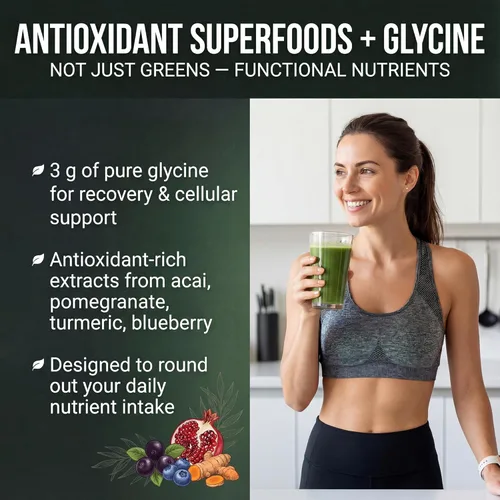 Miniatura 4 de PEScience Greens Powder Superfood con clorofila natural, polvo de hongos Reishi y cola de pavo, col rizada liofilizada, espinacas, brotes