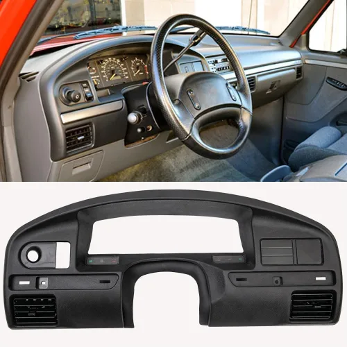 G-PLUS Bisel para panel de salpicadero, compatible con Ford F150 F250 F350 Super Duty 1992 1993 1994 1995 1996 1997 W/cubierta de tablero de motor