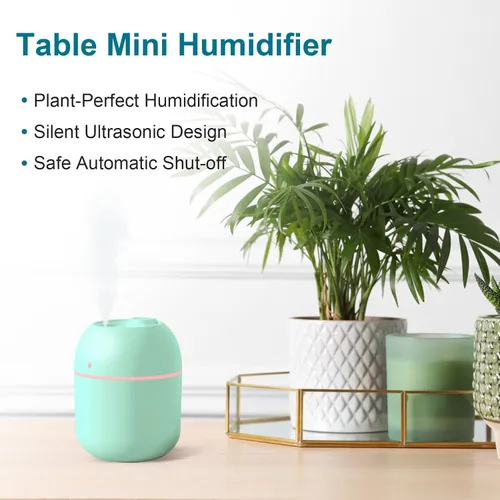 Miniatura 2 de Humidificador pequeño portátil, humidificador de escritorio personal USB para automóvil, oficina, dormitorio, apagado automático, 2 modos de niebla