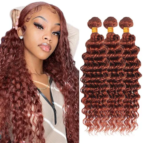 Miniatura 49 de Color 30 paquetes de cabello humano marrón onda del cuerpo paquetes 8 10 12 pulgadas brasileño virgen Remy extensiones de cabello humano doble trama