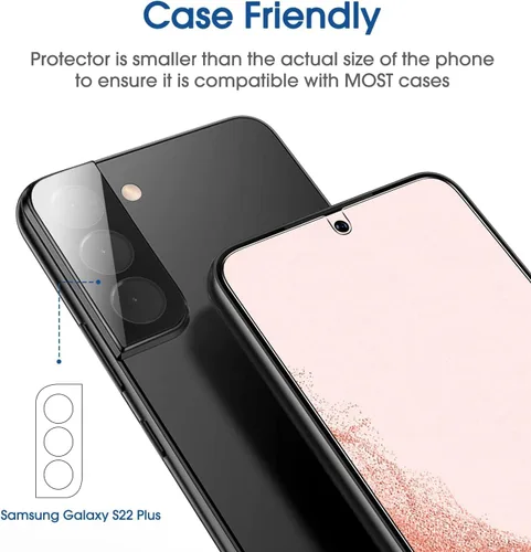 Miniatura 5 de amFilm OneTouch - Protector de pantalla para Samsung Galaxy S22 Plus de 6.6 pulgadas, Samsung Galaxy S22 + 6.6 pulgadas, dureza 9H con protector