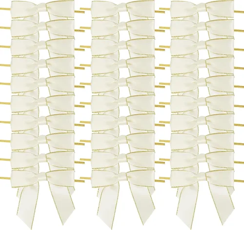 Miniatura 10 de AIMUDI Lazos negros y dorados, lazos prefabricados de 3.5 pulgadas para envolver regalos y recuerdos de fiesta, 50