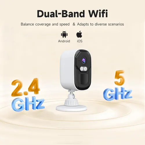 Miniatura 4 de JAIOTlink Cámaras de seguridad inalámbricas para exteriores, cámara de batería de 2.5K, WiFi de 2.4G/5GHz, alarma de foco y sirena
