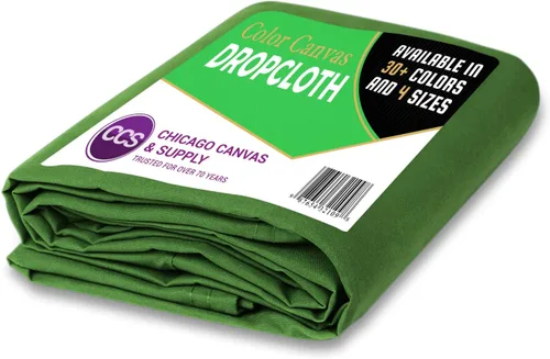CCS - Tela de lona para caídas, lona de algodón resistente para cortinas, manteles, telón de fondo, pintura, cubierta de suelo, lavable y Verde