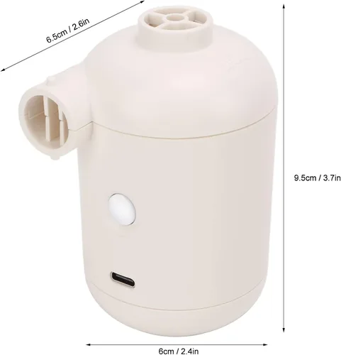 Miniatura 4 de Bomba de aire eléctrica, inflador portátil recargable por USB con 4 boquillas, DC 5V 2A llenado rápido para colchón de aire, cojines, barcos, piscina