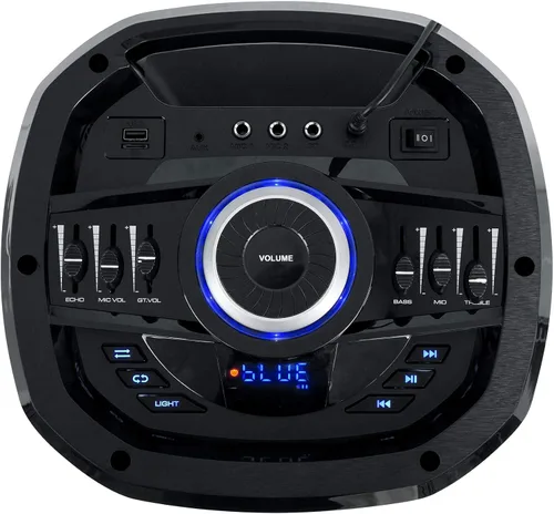 Miniatura 2 de Rockville Go Party ZR10 Altavoz Bluetooth portátil dual de 10 pulgadas y 1000 W, luces LED, micrófono UHF, estéreo TWS, perfecto para fiestas