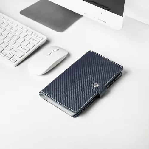 Miniatura 8 de Organizador de tarjetas de visita, soporte para tarjetas de visita, funda de piel sintética, organizador de tarjetas de identificación con nombre