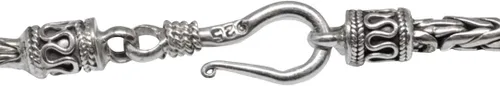 Miniatura 4 de BluSilver - Collar de cadena de plata de ley 925 de Bizantina hecho a mano en Bali 0.118in
