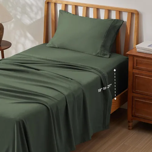 Miniatura 36 de Bedsure Juego de Sábanas King de Bolsillo Profundo - Se Adapta a Colchones de Hasta 21 Pulgadas de Grosor - 4 Piezas Sábanas de Cama GentleSoft