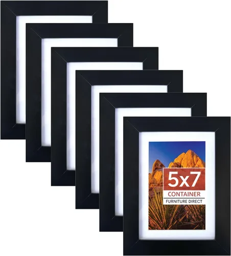 Miniatura 17 de Container Furniture Direct Marcos de fotos colgantes de 11 x 14 pulgadas para pared con plexiglás y doble colgador de montaje para formatos Negro