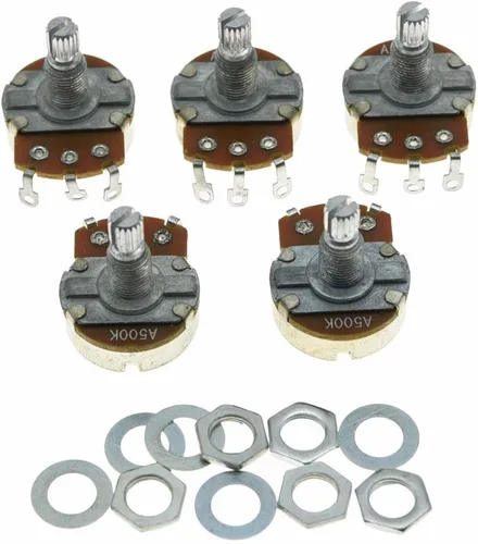 Miniatura 5 de Dopro 5pcs Audio Guitar Pots Tone 250K Guitarra Eléctrica Macetas Grandes 0.945 in Base con Corto Split Eje Guitarra Potenciómetro A250K