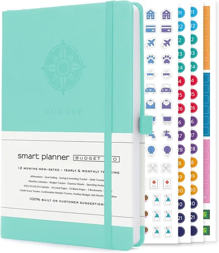 Miniatura 15 de Agenda de presupuesto Smart Planner – Agenda financiera tamaño A5 – Planificador de presupuesto sin fecha 2024-2025 y organizador mensual