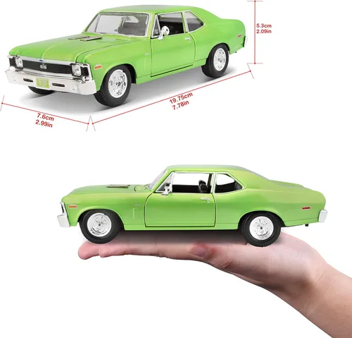Miniatura 2 de Maisto 1:24 Escala 1970 Chevrolet Nova SS Vehículo fundido a presión (los colores pueden variar), verde