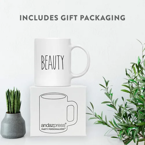Miniatura 4 de Andaz Press Simple Farmhouse - Decoración rústica de otoño para cocina, 11 onzas, taza de té de café de cerámica, regalo para parejas, bestia