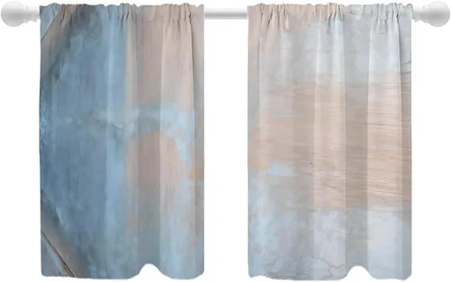Miniatura 75 de Shrahala Cortinas de nivel de chakras con mandala beige para ventanas de cocina, paneles de cortina de ventana de mandala multicapa de poliéster