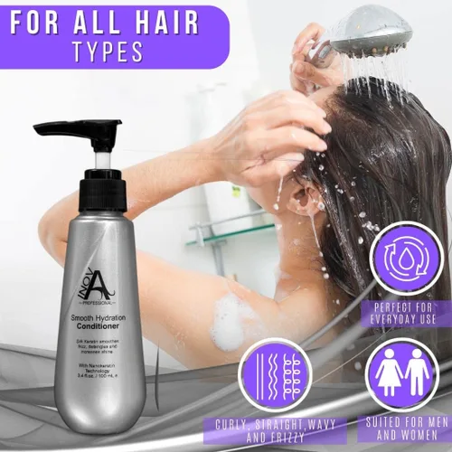 Miniatura 4 de Inova Professional Silk Keratin Acondicionador de Hidratación Suave (11 Oz), blanco