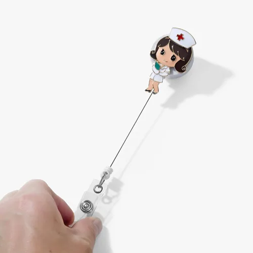 Miniatura 5 de Hanreshe Lindo carrete de insignia de enfermera retráctil con clip de corazón para enfermera, estudiante, médico, tarjetas de identificación