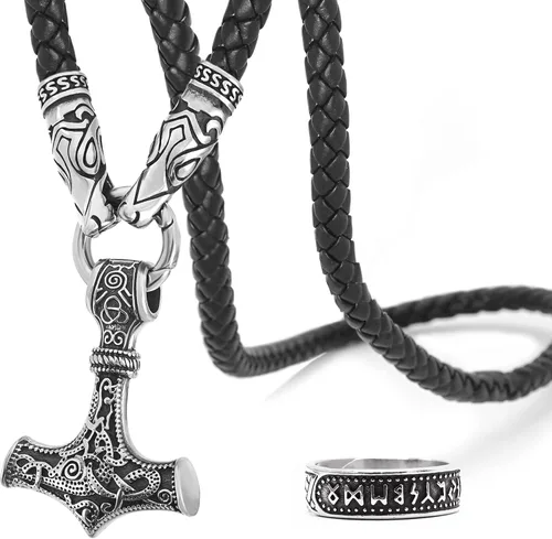 BAVIPOWER Collar de cadena vikingo Fenrir con cabeza de lobo para hombres y mujeres, de acero inoxidable 316L, escandinavo escandinavo, auténtico