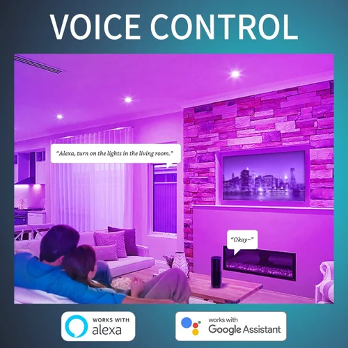 Miniatura 4 de ANWIO Bombilla inteligente BR30 RGB que cambia de color, LED, WiFi, regulable, multicolor, base E26, compatible con Alexa, Google Assistant,
