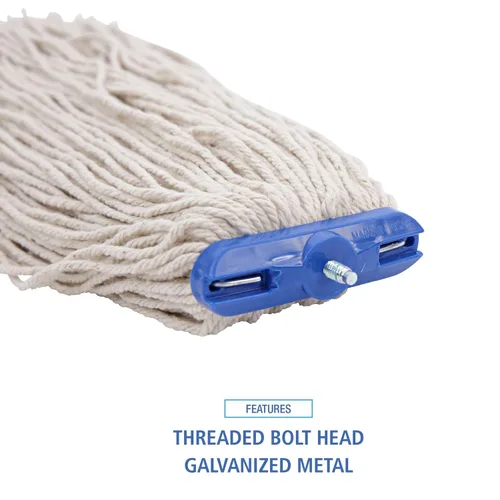 Miniatura 6 de Boardwalk BWK720C - Cabezal de trapeador, cabeza plana económica, fibra de algodón, 20 onzas, color blanco (caja de 12)