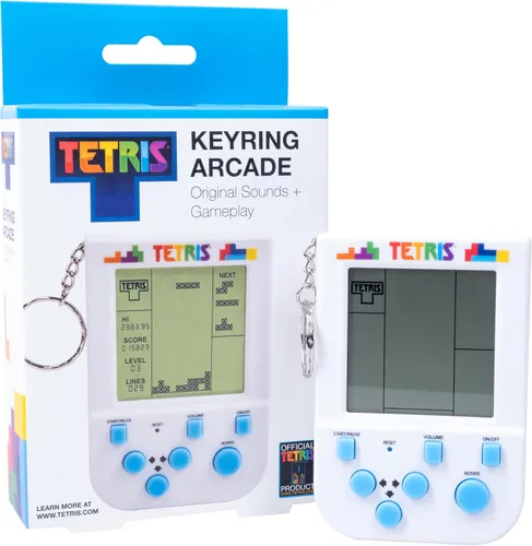 Miniatura 6 de Tetris Mini llavero de mano para juegos de arcade, juego de tetris portátil con 15 niveles, efectos de sonido clásicos, llavero consola