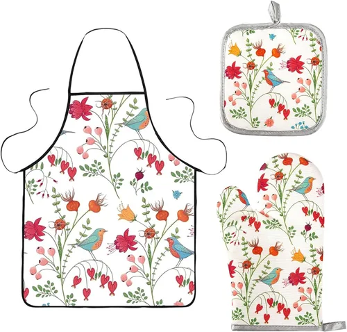 Miniatura 13 de 5 Pcs Kitchen Stuff Accessories, Kitchen Oven Mitts and Pot Holders Sets with Cooking Kitchen Aprons for Women,Gifts for Women 5 piezas