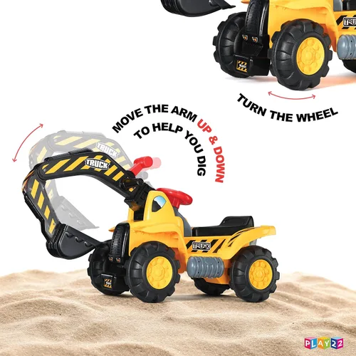 Miniatura 6 de Play22 - Tractores de juguete para niños en excavadora – Sonidos musicales de tractor incluye casco con rocas – Juego de simulación – Camión