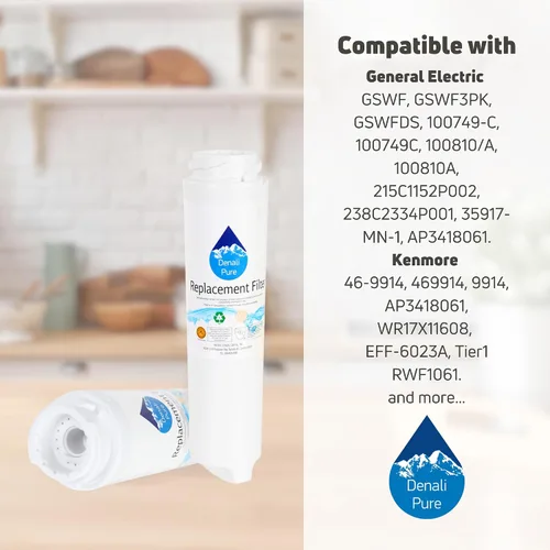 Miniatura 9 de Paquete de 2 filtros de agua de repuesto para refrigerador General Electric PFSF2MIXAWW - Compatible con cartucho de filtro de agua